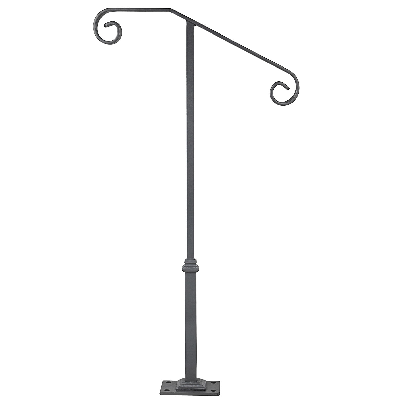 Wrought Iron Handrail For Outdoor Steps Grey Transitional Railing_voghion.com